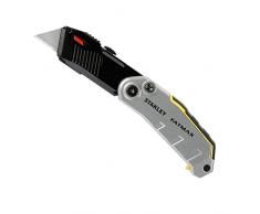 Stanley FatMax Klappmesser, Teppichmesser (mit automatischer Öffnung und einziehbarer Klinge, Ersatzklingen verstaubar im Handgriff und leicht auswechselbar, mit Gürtelclip) FMHT0-10320