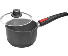 Woll 1118ILL Induction Line Guss-Stieltopf ø 18 cm, 10 cm hoch, 2.0 Liter mit abnehmbarem Stiel inklusiv Sicherheitsglasdeckel