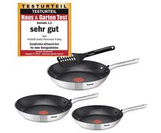 Tefal A43508 Induktion Pfannenset 4-teilig 24 + 28 + 32 cm Bratpfanne mit WMF Pfannenwender, Integrierte Temperaturanzeige, Antihaft Pfanne, Induktionsherd geeignet