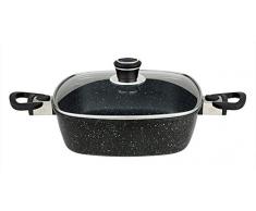 Ferro Therm Gusspfanne Titan Granit 28 x 28 cm Viereckpfanne Bräter Pfanne auch Induktion