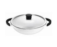SUS Schulte Ufer Wok Grit 32 cm weiß m.Glasdeckel Aluguss Induktion