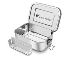 Premium Auslaufsicher Edelstahl Brotdose mit Fächern, BPA und Plastikfreie Bento Box mit Flexibler Abtrennung, 1200ml Metall Brot Box Lunchbox, Nachhaltig, Geeignet für Wandern/Reisen/Schule Kinder