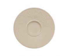 Villeroy & Boch Caffè Club Floral Touch of Hazel Mokka-/Espresso-Untertasse, 12 cm, Premium Porzellan, Weiß/Braun
