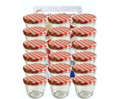 Vitrea 40 Sturzgläser 230 ml Marmeladengläser Einmachgläser Einweckgläser to 82 Rot Karriert