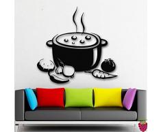 JXNY Wandtattoo Vinyl Kunst Aufkleber Room Decor Gemüsetopf Suppenküche Für Mittagessen Wanddekoration Removeable Mural57x61cm