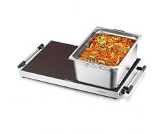 ROMMELSBACHER Warmhalteplatte WPR 405/E - Made in Germany, Sicherheits-Floatglas, stufenlos regelbar von 40 °C bis 105 °C, Warmhaltefläche 61 x 41 cm, für Behälter 1/1 GN Format, 400 Watt, Edelstahl