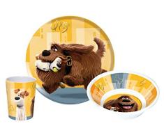 p:os 25395 Frühstücksset Pets, 3 teilig, Teller, Schüssel und Becher