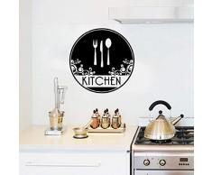 Hauptdekoration Küchengabel Messer Löffel Lebensmittel Utensilien Tafel Geschirr Set Wandaufkleber Vinyl Aufkleber57X57CM