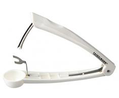 Fackelmann Kirschenentkerner ARCADALINA, Kirschentsteiner mit komfortablem Griff, Kirschkernentferner - platzsparend & sicher verstaubar (Farbe: Weiß/Silber), Menge: 1 Stück