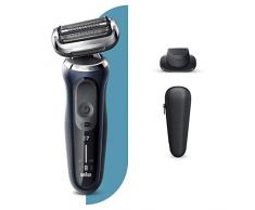 Braun Series 7s Rasierer Herren, Elektrorasierer mit 360° Anpassung, Präzisionstrimmer, AutoSense, Wet&Dry, 50 Min. Laufzeit, EasyClick zum Umrüsten des Rasierers, blau