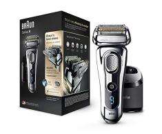 Braun Series 9 9297cc Elektrischer Rasierer, Wet&Dry Elektrorasierer Herren, mit Reinigungs- und Ladestation, inkl. Leder-Reise-Etui und Aufbewahrungsbeutel, chrom