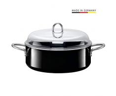 Silit Professional Schmortopf 28 cm, Bräter mit Glasdeckel, Kochtof 6,0l, Silargan Funktionskeramik, Induktion, schwarz