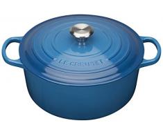 Le Creuset Signature Gusseisen-Bräter mit Deckel, Ø 28 cm, Rund, Für alle Herdarten und Induktion geeignet, Volumen: 6,7 l, Marseille