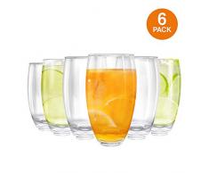 ANSIO Highball Wassergläser/Saftgläser, klares Trinkglas-Set für zu Hause, Partys und andere Unterhaltungen, spülmaschinenfest - Geschenkbox mit 6 Gläsern - 510 ml (18 oz)