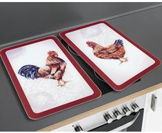 Wenko 2521471500 Herdabdeckplatte Universal Farm, 2-er Set fÃ¼r alle Herdarten, GehÃ¤rtetes Glas, 30 x 1,8-4,5 x 52 cm, Mehrfarbig