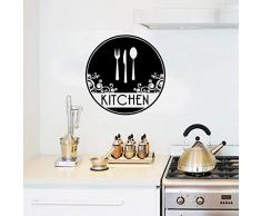 BJWQTY Art Deco Küchengabel Messer Löffel Lebensmittel Utensil Tafel Geschirr Set Wandaufkleber Aufkleber Dekoration 57X57CM