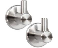 RSW24® 2er Set Haken Massiv aus Edelstahl Badhaken Handtuchhaken Wandhaken matt gebürstet Garderobenhaken Kleiderhaken Mantelhaken für Bad Badezimmer Schlafzimmer Wandmontage