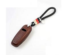 SIZHINIAN Car Key Cover, Leder Auto Fernbedienung Schlüsselhülle Tasche für Audi A6 C8 A7 A8 2018 2019 Autoschlüssel, Kaffeeset 02