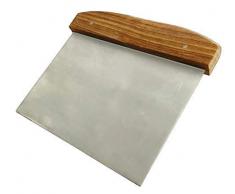 Sunglow Teigschaber aus Edelstahl mit Holzgriff - Teigspachtel Teigschneider zum schneiden und wenden von Teig (1)