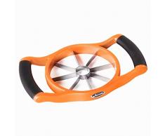 Newness Apfelschneider, [Große Größe] Apfelteiler Obstschneider aus Edelstahl mit 8 Scharfe Klinge, Ergonomic Grip Handle, Orange