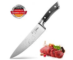 SKY LIGHT Kochmesser Küchenmesser 20cm Messer Profi Chefmesser Universalmesser aus hochwertigem Carbon Edelstahl, Extra Scharfe Messerklinge mit ergonomischer Griff