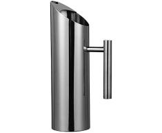 YXTK Saftbehälter Mit Edelstahlgriff 1,35l Glas Wasserkrug Eiskalte Saftkaraffe Mit Edelstahldeckel Und Infuser Saftmilch Eiskaltes Wasser Heißer Kaffee Ect