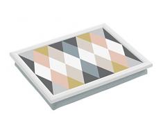 Premier Housewares Cirque Knietablett, Cotton, MDF, Polyester, Mehrfarbig, 34x44x6