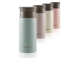 eppikan® Edelstahl Thermobecher- Isolierbecher, Kaffee-to-go Becher, 350 ml, 500 ml Travel Mug, Autobecher, eppiToGo, 100% auslaufsicher mit hygienischer 360°-Trinköffnung (Powder Blue, 350 ml)