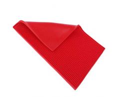Almencla Rot Gummi Geschirrabtropfmatte Spülbeckenmatte für die Ablage von Besteck und Geschirr, 45x30x1cm
