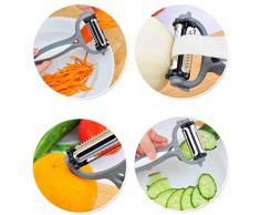 sunnymi 3 in 1 Rotary Multifunktions-Edelstahl Obst- und Gemüse-Melonenrasierer Peeler/Karotten-Kartoffel-Schäler-Schneider-Schneidmaschine Erstaunlich Gesund