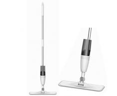 Spray Mop, Flachspray Mop Boden Spray Mop Mikrofaser Bodenmop mit wiederverwendbarem Mikrofaserpad, ideal für Hartholz, Laminat, Fliesen und nasse und trockene Vinyl- und Fliesenbodenreinigung Weiß