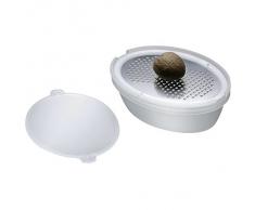 Westmark Muskatreibe mit Auffangbehälter, Oval, Rostfreier Edelstahl/Kunststoff, Technicus Nut, Weiß/Silber, 14442260