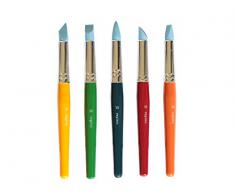 REPINO Silikonpinsel Modellierpinsel 5er Set, Grösse 6, verschiedene Spitzen