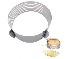 Decdeal Tortenboden Tortenring Schneidehilfe Kuchenschneider 6-8 Zoll/9-12 Zoll Edelstahl verstellbare Mousse Kuchenschneider Backform für Küche