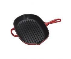 Le Creuset Gusseisen-Grillpfanne, Oval, 32 cm, Für alle Herdarten inkl. Induktion geeignet, Kirschrot