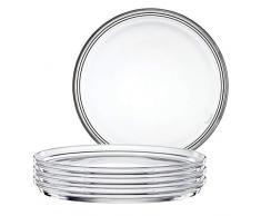 Spiegelau & Nachtmann 2670142, 4-er Set Teller gross, Kristallglas, Bistro, GröÃe: 22 cm, 0093511-0