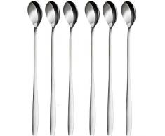 GRÄWE Latte Macchiato Löffel Set, 6-teilig, 22 cm - Lange Löffel für Cocktails & Desserts, Edelstahl poliert, spülmaschinengeeignet