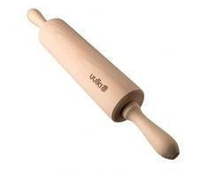 Uulki® Teigroller aus Buchenholz mitt Griffen (40 cm) - Holzteigroller Nudelholz Backrolle hergestellt in Europa - Roller aus Holz ca. 450 g schwer, 5.5 cm Durchmesser - Umweltfreundlich und robust
