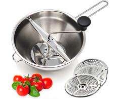 Hausfelder XL Passiersieb Passiermühle - 18/10 Edelstahl spülmaschinengeeignet, Passiergerät Passiermaschine zum Passieren von Suppen Tomaten Gemüse Kartoffeln (XL-Passiermühle)