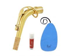 CBLD Alt-Saxophon Sax Bend-Ausschnitt Messing Material 24.5mm mit Reinigungstuch Korkfett Saxophon Zubehör Musikinstrumententeile