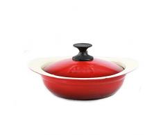 QNMM Professionelle Ovale Mini-Kokotten- Und Deckelabdeckung Aus Gusseisen Für Den Kücheneintopf