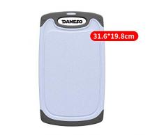 Schneidebrett Kunststoff Schneidebrett Antibakteriell Spülmaschinenfestes Biologisches Schneidebrett mit Tropfensaft-Nut Getrennter Gebrauch für Fisch/Gemüse/Geflügel/Fleisch Silikonfüße (hellblau, M)