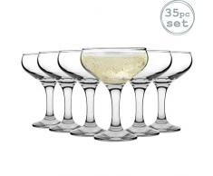 Rink Drink Set für 5-stöckige Champagner-Pyramide - Sektschalen im Vintage-Stil - 35 Gläser - 200 ml