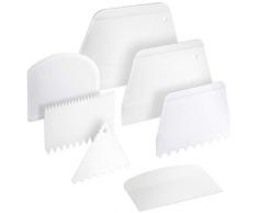 Teenitor 7 Stück Teigschaber - Kunststoff Teigabstecher / Teigspachtel , Backen Teigkarte Kuchen Schaber für Kuchen Enthusiasten Anfänger Fachmann Bäcker