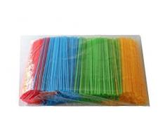 1000 Stück bunte Trinkhalme farbig gemischt knickbar 23,5 cm Ø 5 mm