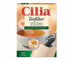 Cilia Teefilter-Set, Papier-Filter zur Verwendung mit und ohne Halter, 100 Stück, Größe: M, Naturbraun, 125425