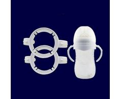 Houkiper Baby Fütterung Pflege Flaschenhalter, Easy Grip Standard Kunststoffgriff für AVENT Natural Serie Weiß (5er Pack)