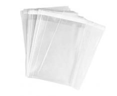 VASANA 100 Stück 12,7 x 17,8 cm Selbstklebende Wiederverwendbare Plastikbeutel für Zellophan/Zellophan Geschenkverpackungen für Lebensmittel und Leckereien für Backwaren, Kerzen, Kekskorb, Teezubehör