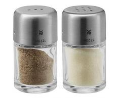 WMF Bel Gusto Salz und Pfeffer Streuer Set 2-teilig, Streuer klein, Salzstreuer mini, Cromargan Edelstahl mattiert
