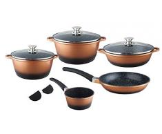 Kochtopf Set Marmor 10tlg Topfset Aluguss Kochtöpfe Töpfe Topf Set Schmortopf Pfanne